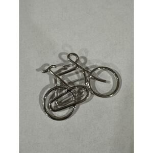 Vintage Silver Pop Art Hand Made Bicycle Bike Pin Brooch Cool